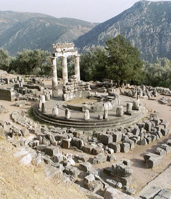Tholos temple in Delphi