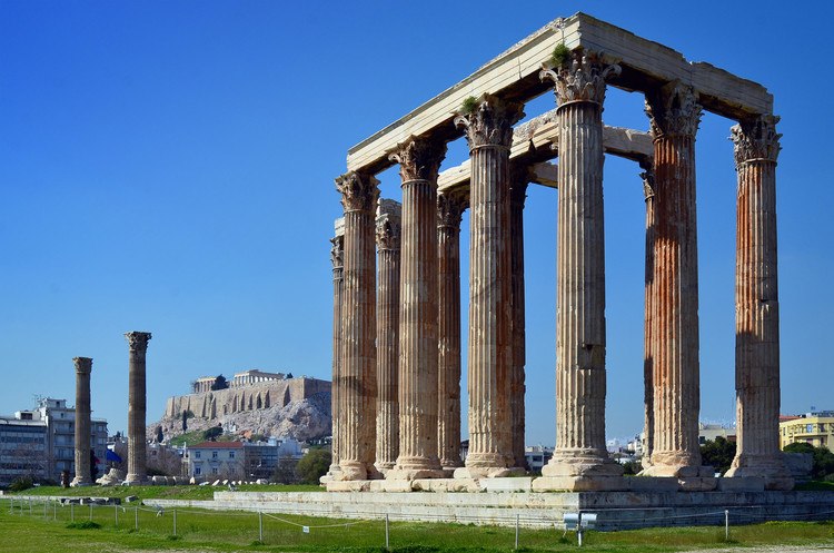 the temple of Zeus in Athens