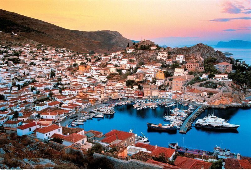aerial view of Hydra island 